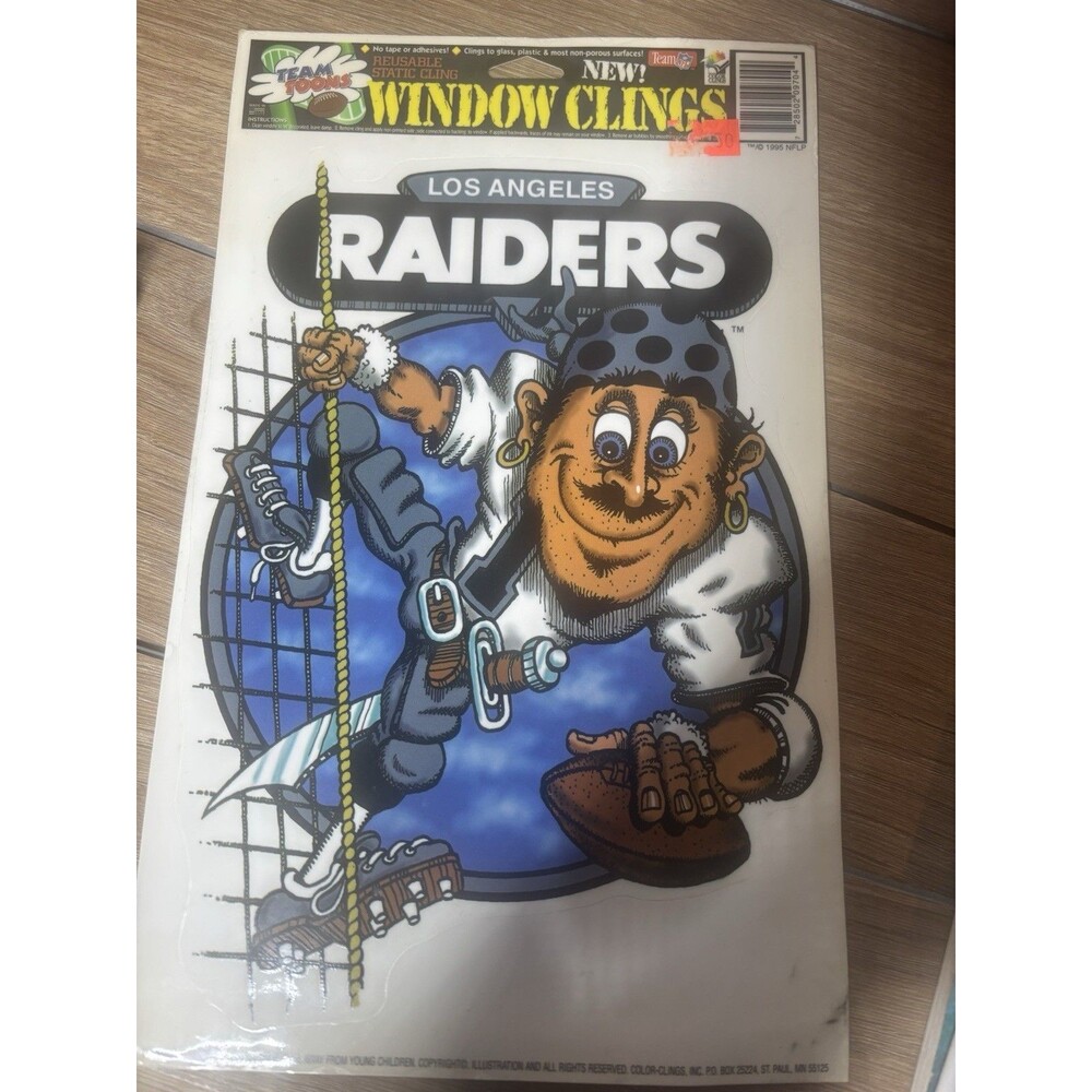 Color Clings Los Angeles Raiders NFL Window Cling & Pennant Black White